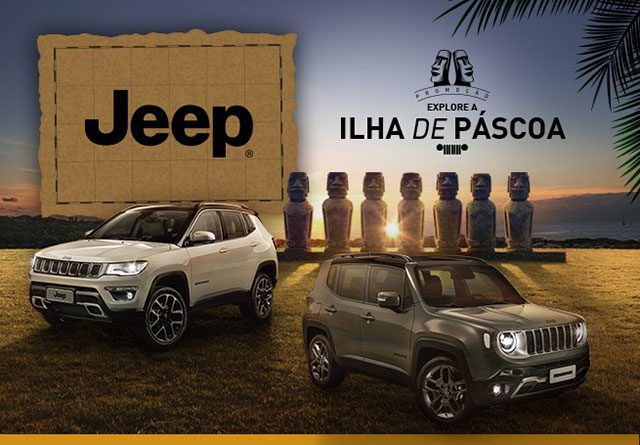 Figura 1.7 Jeep e o arquétipo do explorador: campanha promocional “Explore a Ilha de Páscoa”.  Fonte: https://www.magicwebdesign.com.br/blog/portfolio/jeep-campanha-promocional/